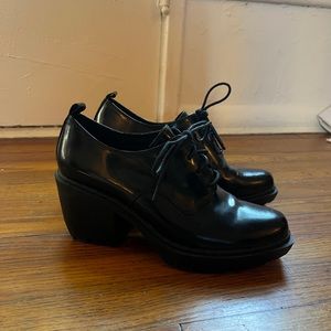 Opening Ceremony Black Chunky Heel Loafers